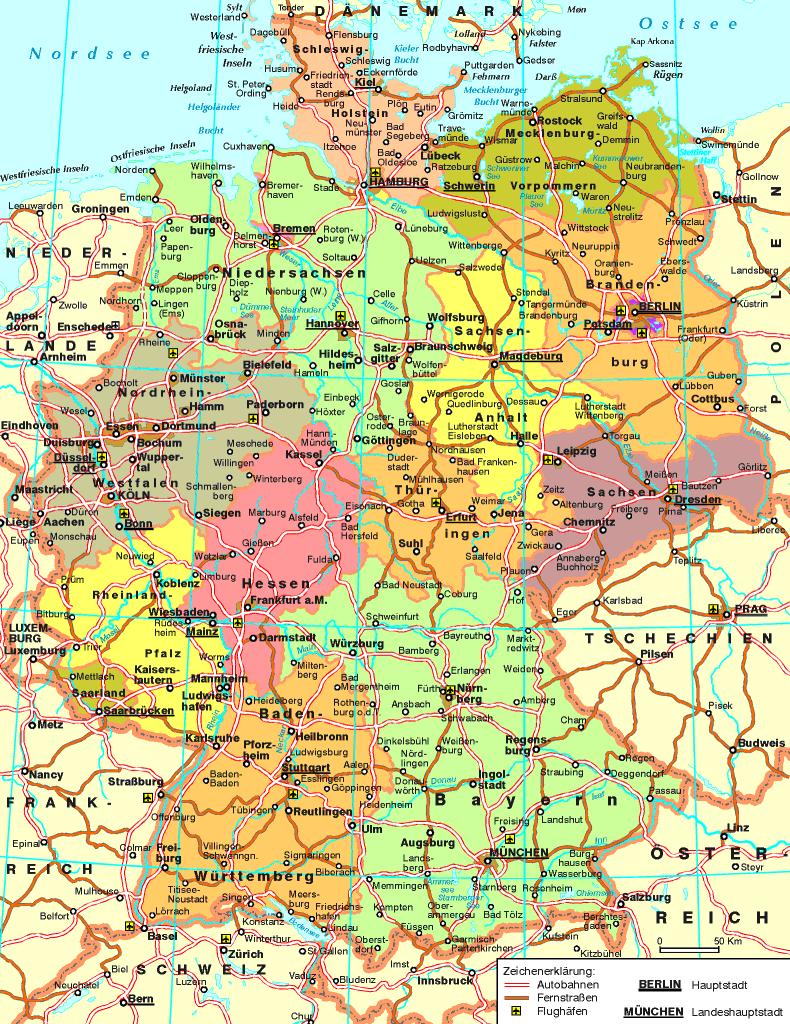Tyskland motorväg karta - Karta över Tyskland motorväg (Västra Europa