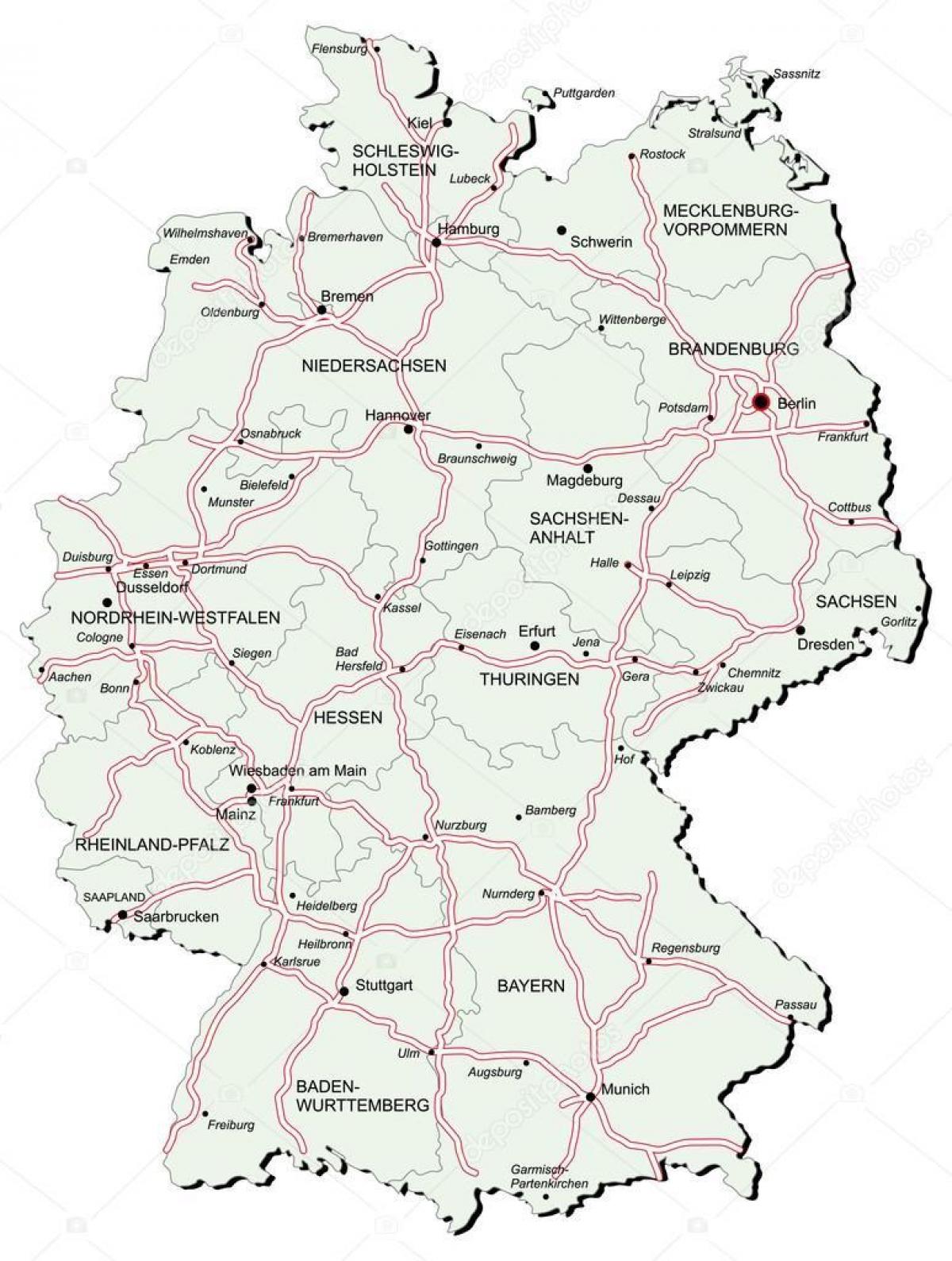 bielefeld karta Autobahn i Tyskland karta   Tyskland på autobahn karta (Västra  bielefeld karta